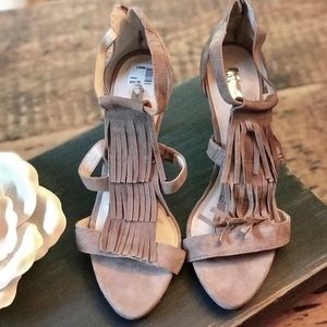 I•N•C Suede Fringe Heels